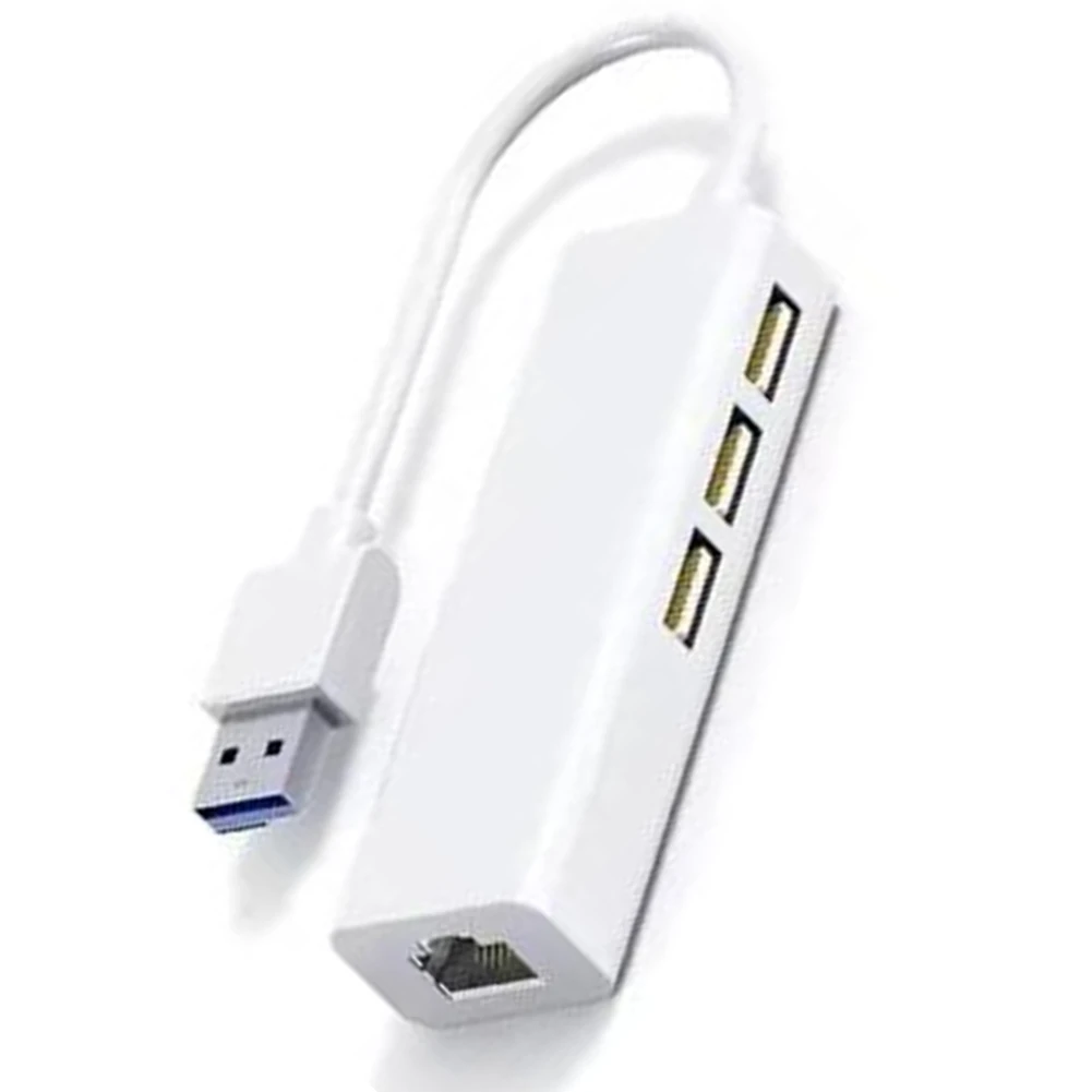 AC57-4 In 1 USB RJ45 Lan Network Card USB2.0 Ethernet Card Hub Splitter Adapter 10Gbit/S For Laptop PC Driver Free