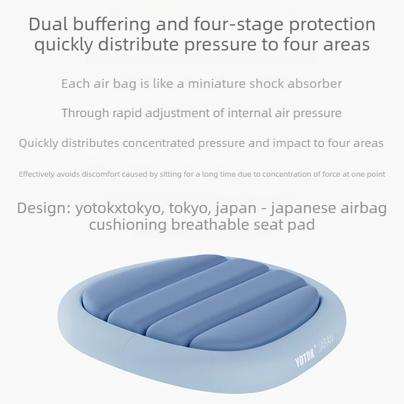 Air Cushion Seat Pad 70D Polyurethane Office Chair Insert with Airbag Buffering Breathable Core Support for Extended Sitting