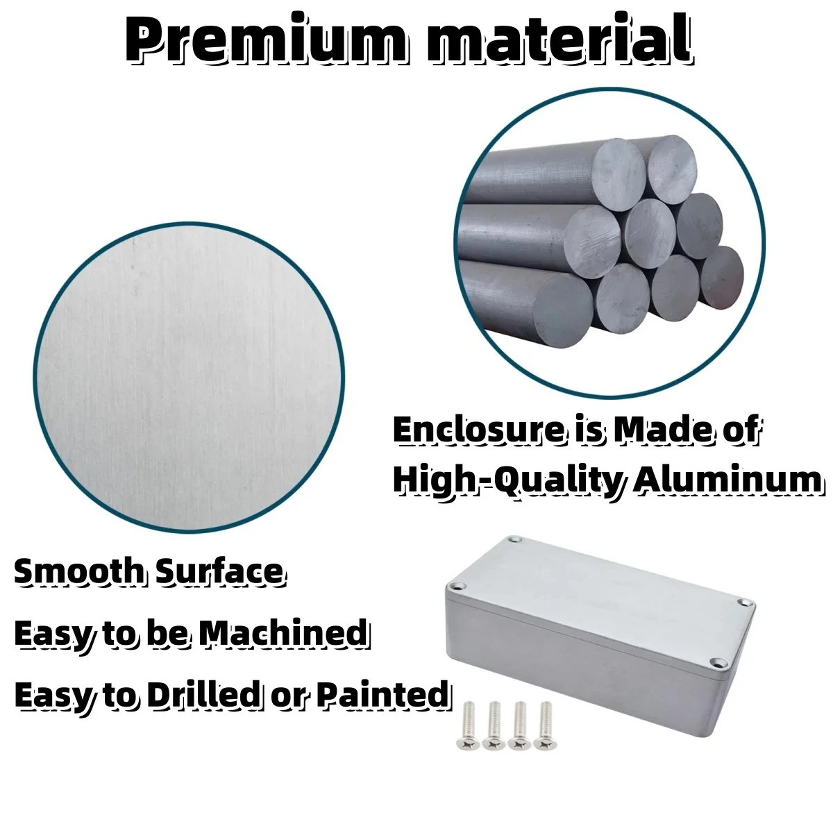 3 قطعة صندوق ستومب من الألومنيوم لدواسة تأثيرات الجيتار ذاتية الصنع - 12 مقاسًا (1590A/B/BB/C/D/DD/G/LB/XX/BB2/125B/1032L)