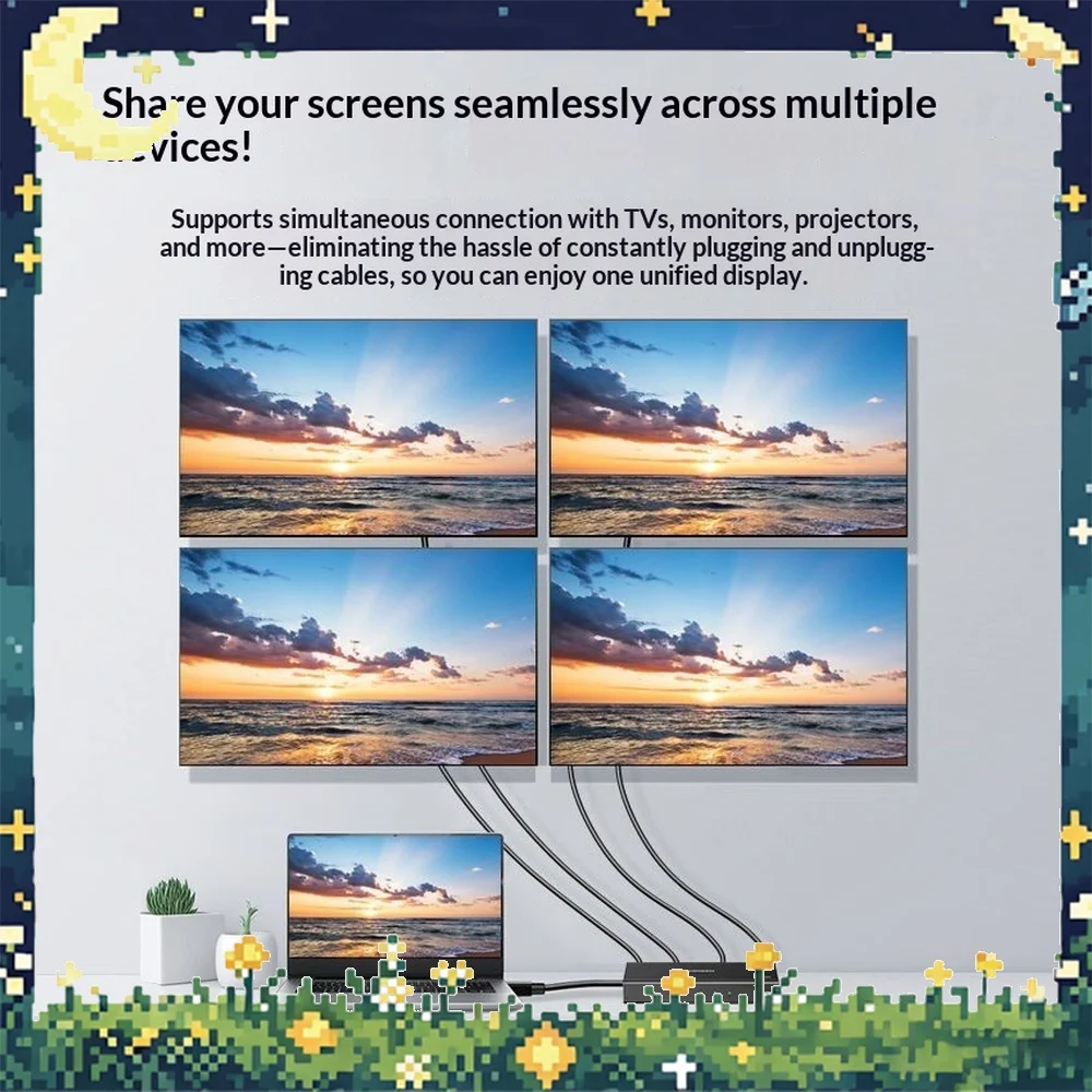 UGREEN CM604 HDMI Splitter 1 in 4 Out 4K 60Hz HDMI 2.0 Video Distribution with Power for Monitor TV