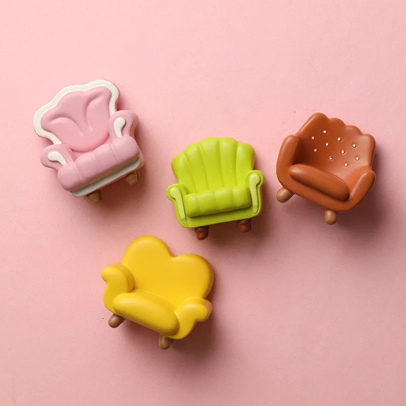 Colorful Sofa Refrigerator Sticker 3D Resin Ornament Magnetic Sticker Magnetic Suction Refrigerator Decoration Cartoon Magnet