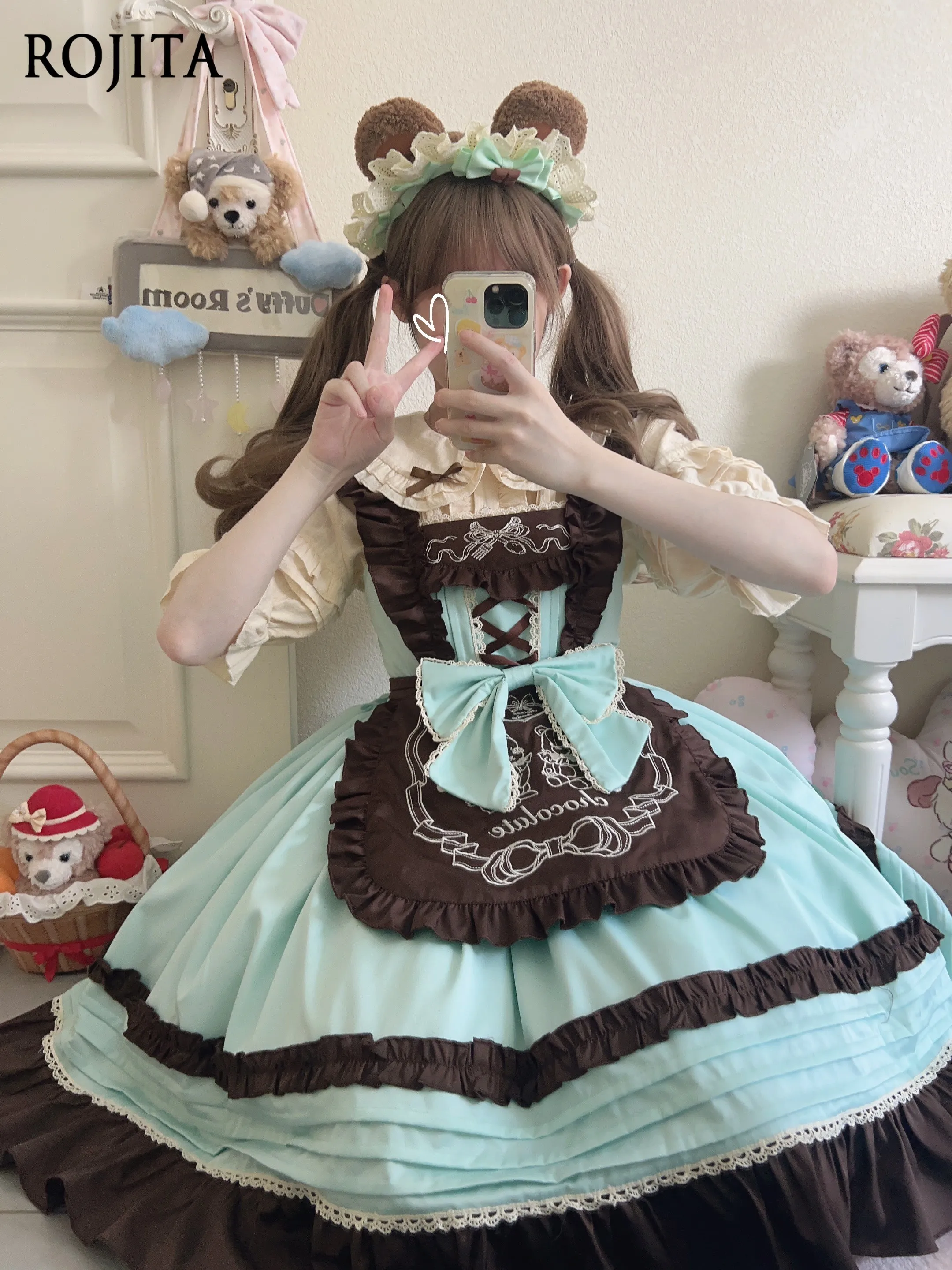 White Sugar Girl Original Design Lolita Dress Sweet Girl Cute JSK Strap Dress Summer 2026 New JSK + Apron