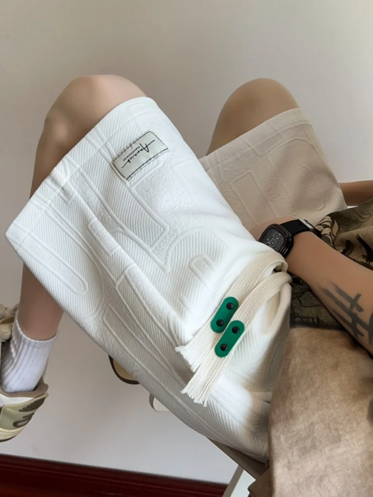 

Summer Thin Letter Embroidery Sports orts Men's Baskeall Pants Loose Fit Elastic Waist Breathable Youth Faion Casual ...