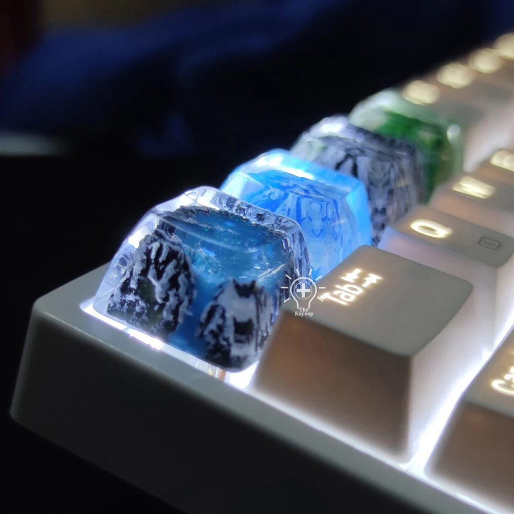 

Handmade Resin Keycap SA R3 - Single Custom Cross Stem Backlit Design for Mechanical Keyboards, Translucent Personalized ESC