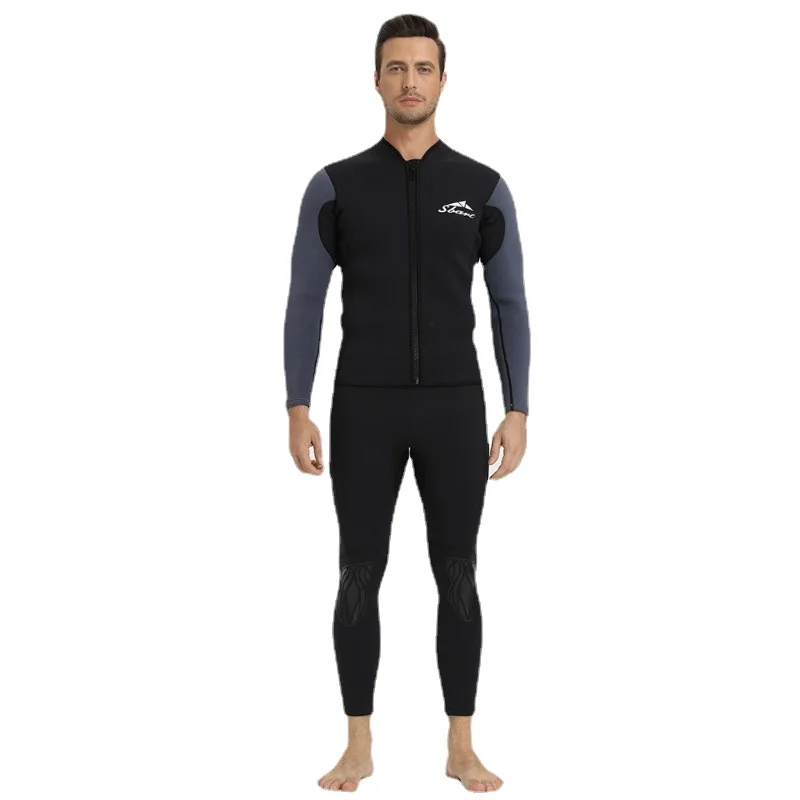 3MM Long Sleeve Neoprene Wetsuit Men Top Sunscreen UV Surfing Keep Warm Jacket for Diving Swimming Jumpsuit Shirt