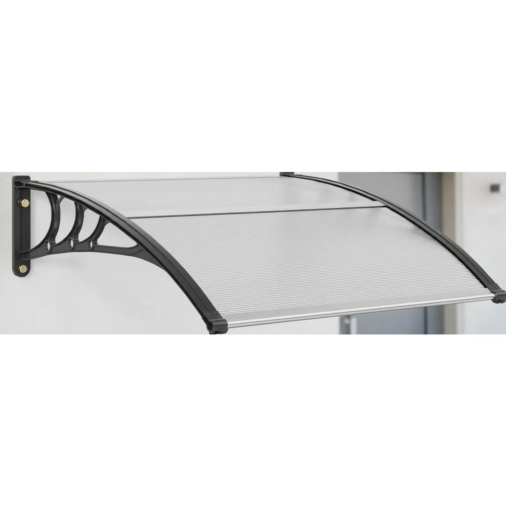 

40x40 Inch Door Canopy, UPF 50+ Polycarbonate Sun Rain Snow Protection, Easy Install Exterior Overhang for Home Entry