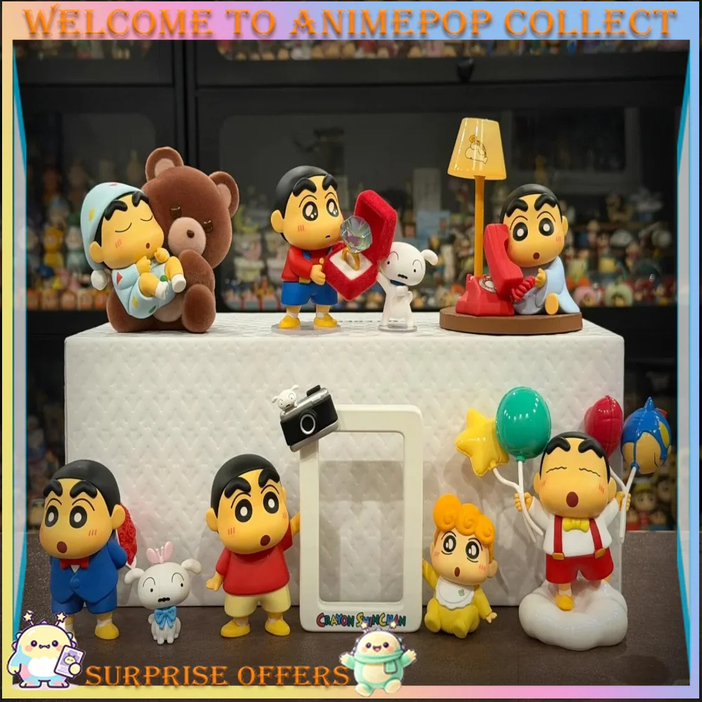 TOPTOY Crayon Shin-chan Shape of Love Trendy Blind Box Figure Shin-chan Shiro Cute Desktop Decoration Collectible Gift In Stock