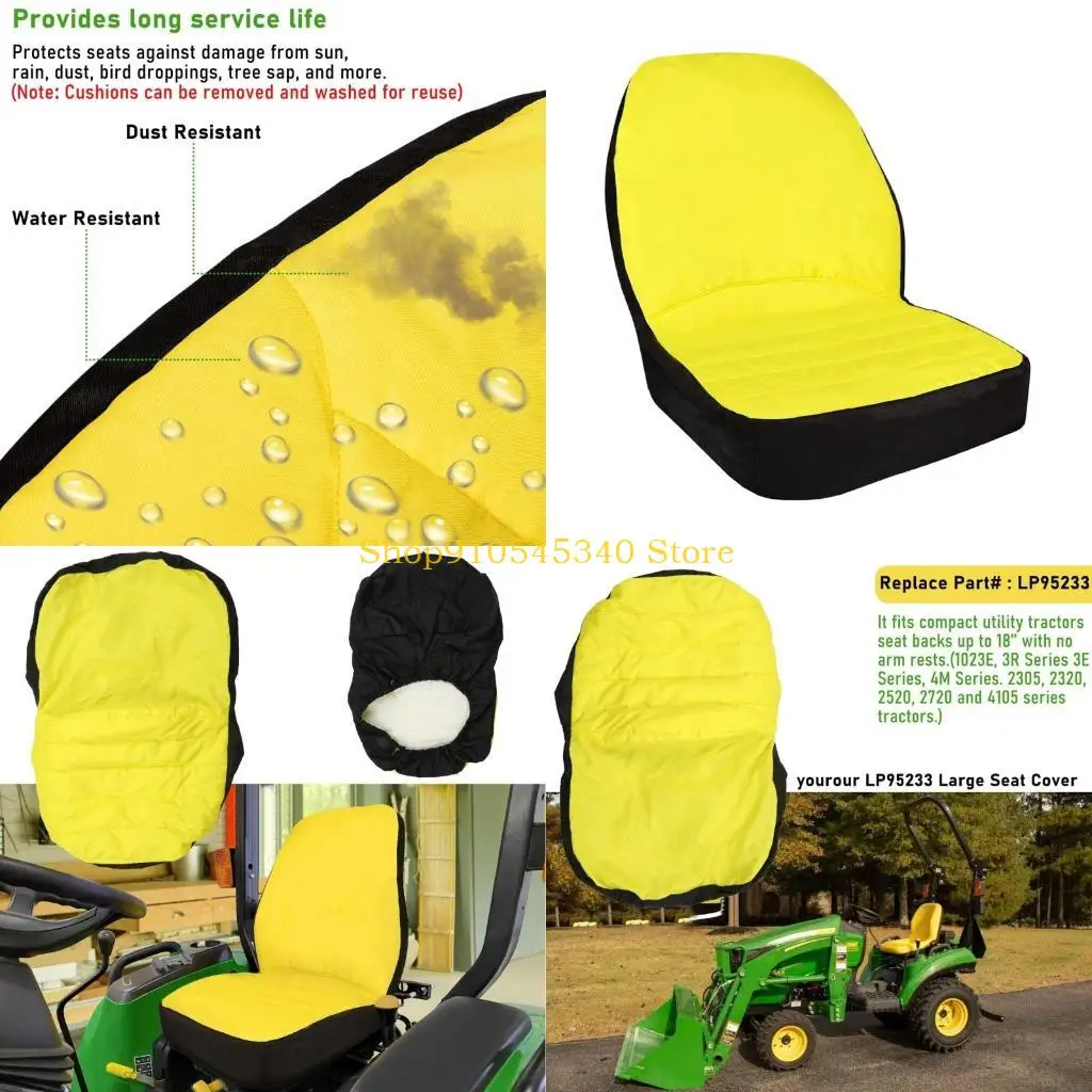 

U2JA LP95233 Мягкий чехол на сиденье из ткани Оксфорд для трактора, удобный водонепроницаемый 18-дюймовый большой регулируемый