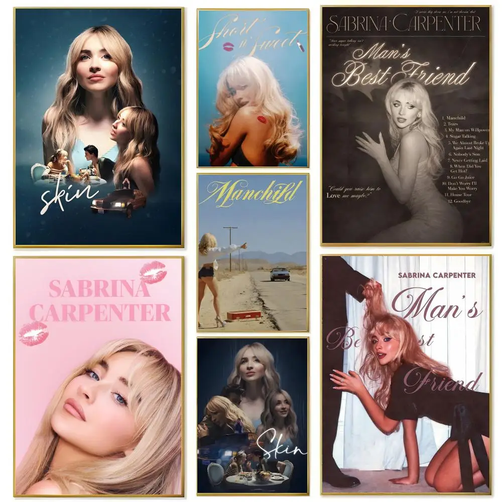 Singer S-Sabrina Carpenter-R Poster, Wandkunstdruck, geeignet für Wohnzimmer, Schlafzimmer, Bar, Salon, Heimdekoration, Geschenk