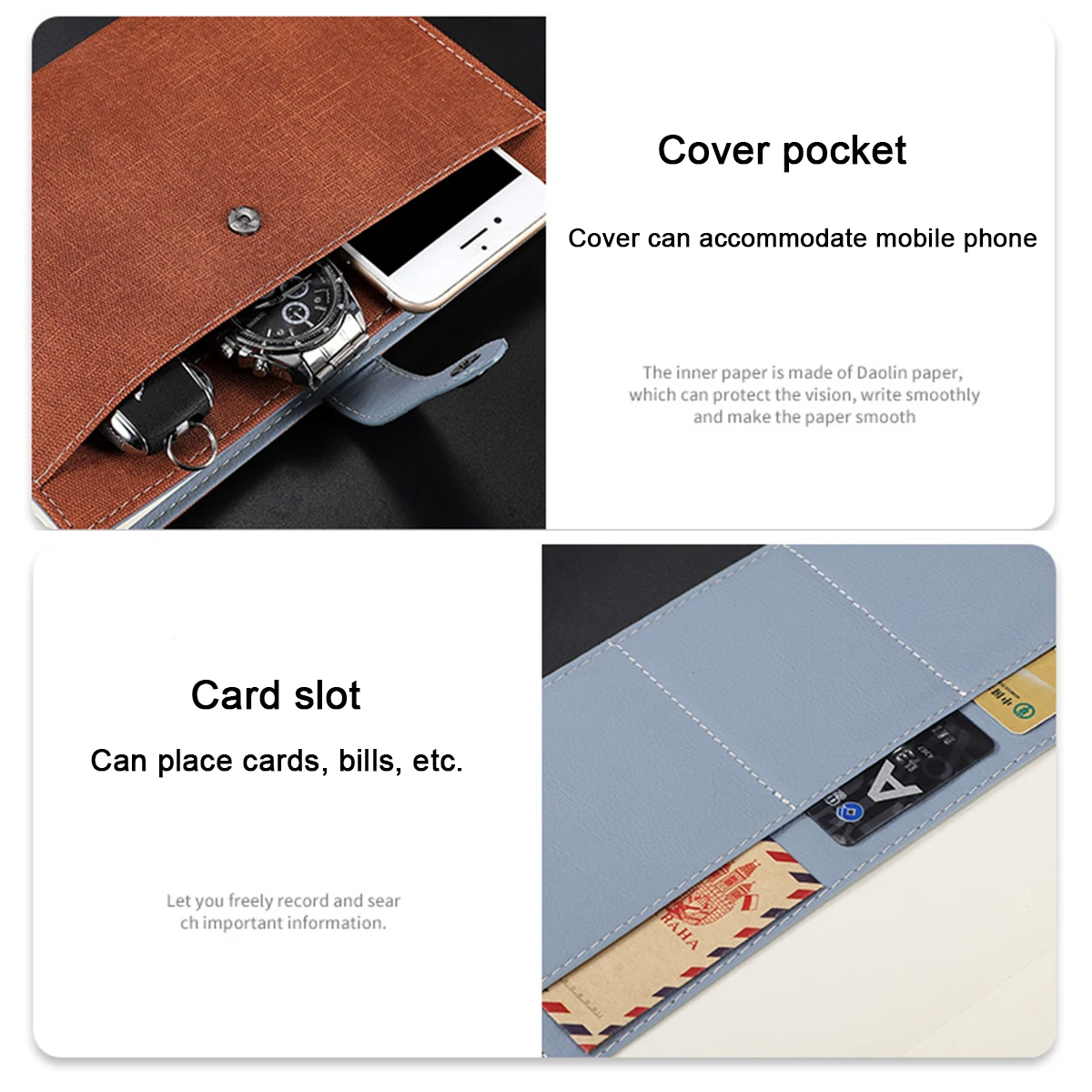 (Can Engrave Logo) A5 Thickened Cloth Student Subject Notebook, Buckle Office Notepad, Business Meeting Record Book, Diary