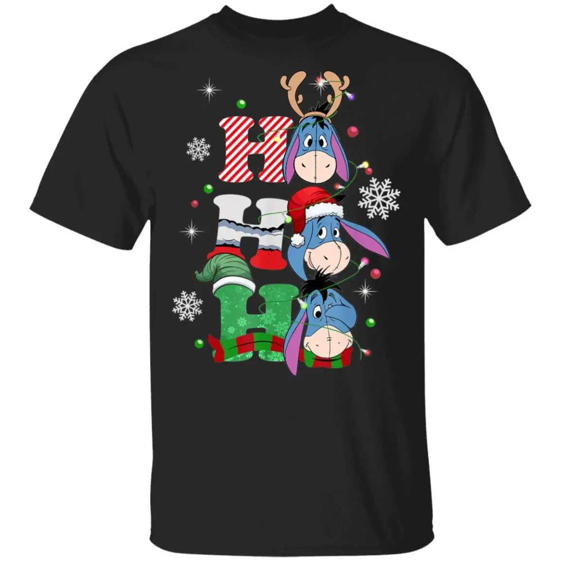 

Funny Ho Ho Ho Donkey Reindeer Christmas Gift T Shirt. 100% Cotton Short Sleeve O-Neck Casual T-shirts Loose Top New Size S-3XL