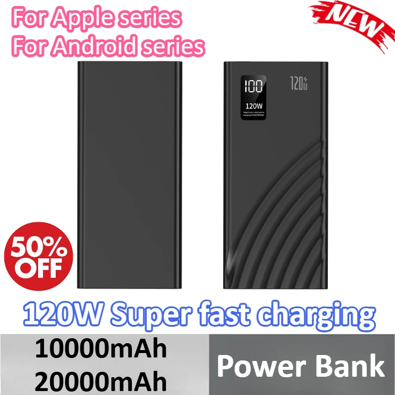 

10000mAh 20000mAh Power Bank 120W Super Fast Charging with Digital Display for IPhone for Xiaomi for Samsung for Huawei