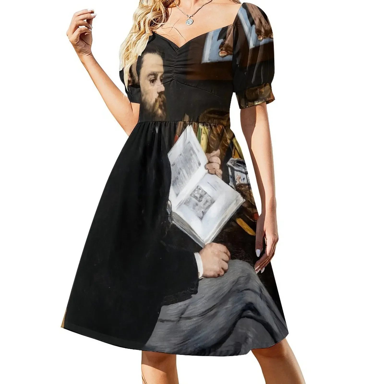 

Edouard Manet - Portrait of Emile Zola Short-Sleeved Dress prom dresses 2025 clothes for women Dress