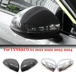 For LYNK&CO 01 2021 2022 2023 2024 ABS black Car Rear View Mirror Cover Trim Car Accessories