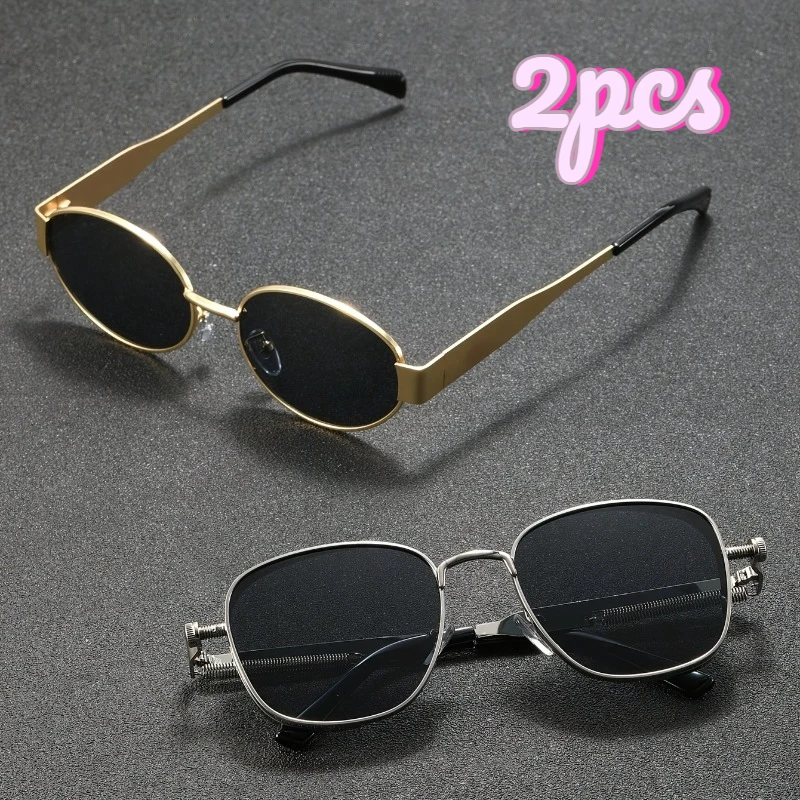 2Pcs Classic UV400 Sunglasses for Men & Women, Versatile for Daily Wear and Commercial Application