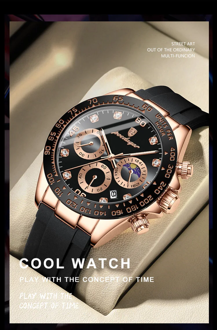 POEDAGAR Mode Luxus Männer Armbanduhr Chronograph Datum Hohe Qualität Quarz Mann Uhr Wasserdicht Leucht Militär männer Uhren – Detail 12