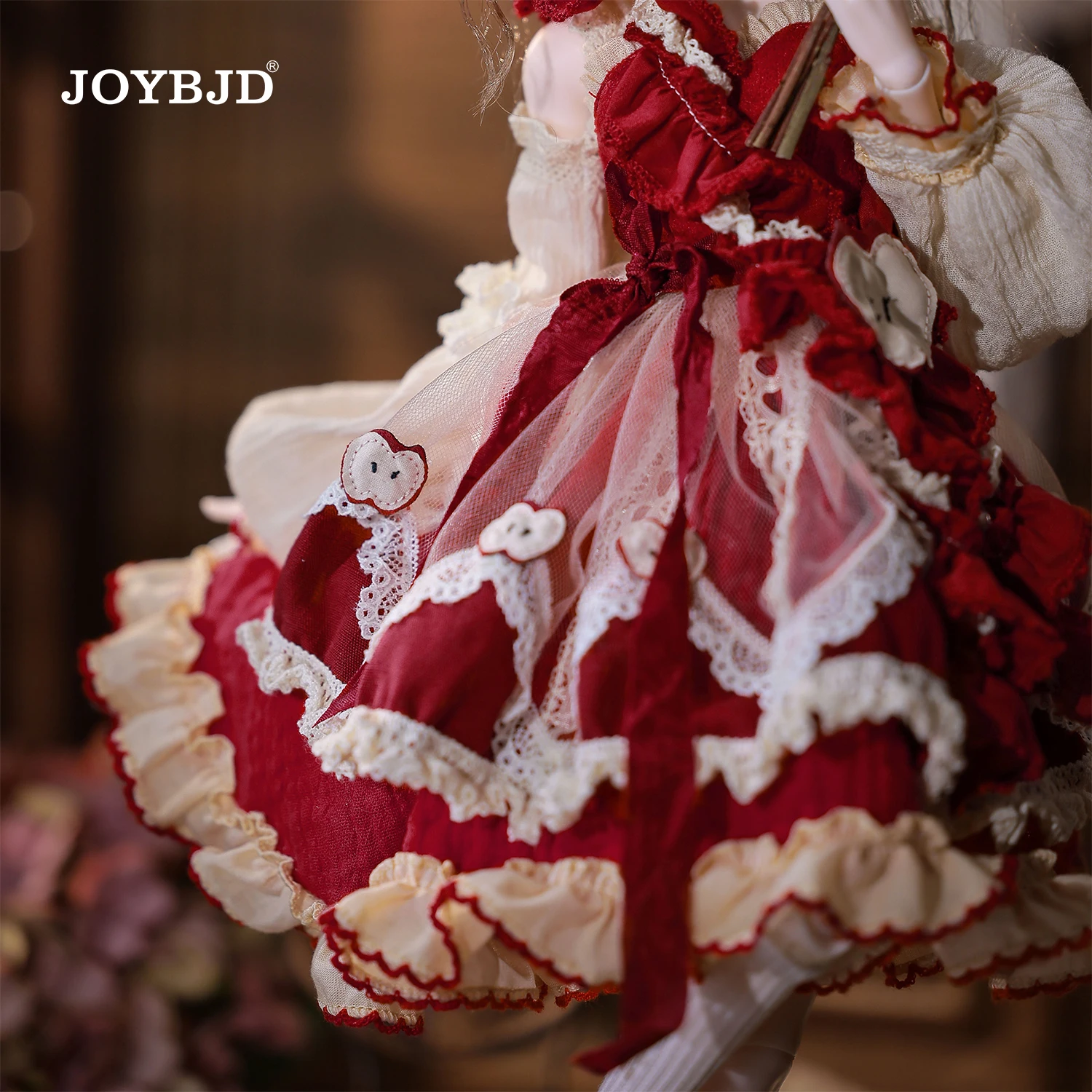 Joybjd 1/4 Isabella Fullset C BJD Doll with Muxi Body Fantasy Flower Fairy Under The Apple Tree with Red Exquisite Puff Sleeves