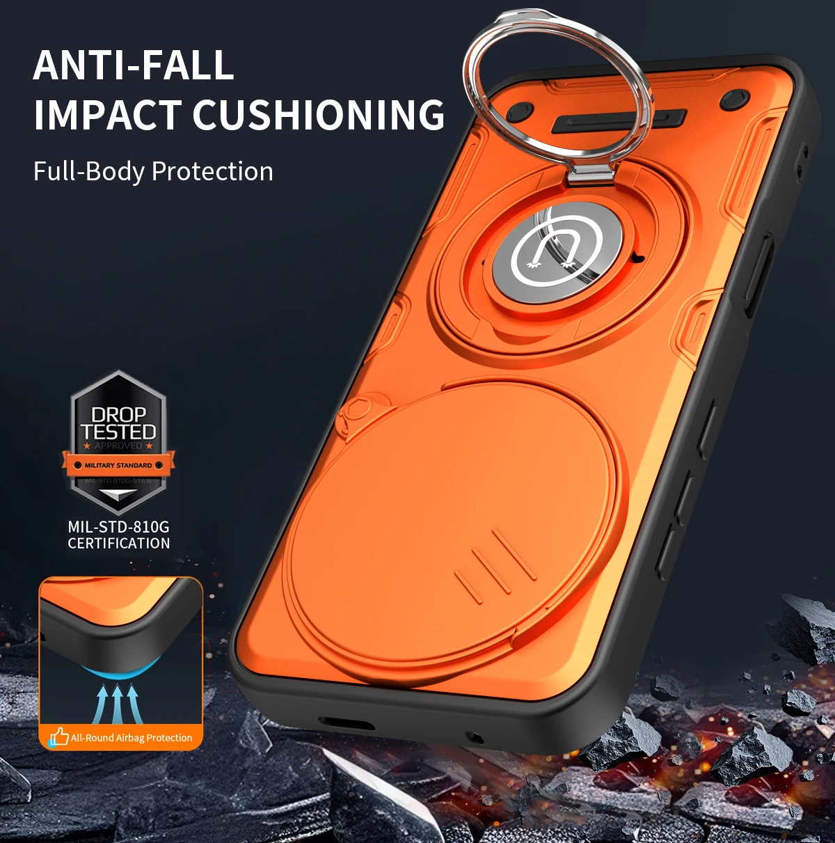 Anti-slip Armor Shockproof Case For Honor Magic 7Pro 8 Pro Slide Camera Lens Protection Rotating Ring Stand Phone Cover Fundas