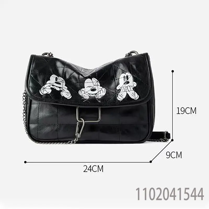 Disney Women\'s Bag Mickey Mouse Large Capacity PU Soft Leather Shoulder Bag for Girl Kids Men Wallet Purse