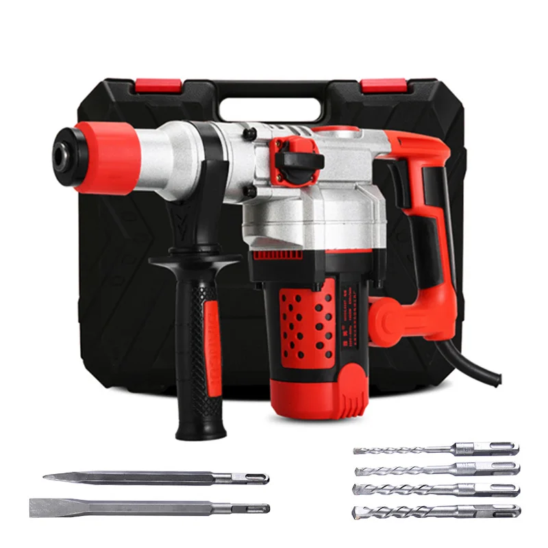 2200W 220V Heavy Duty Rotary Hammer Drill Industry Multifunction Impact Drill Electric Pick for Concrete Metal Stone