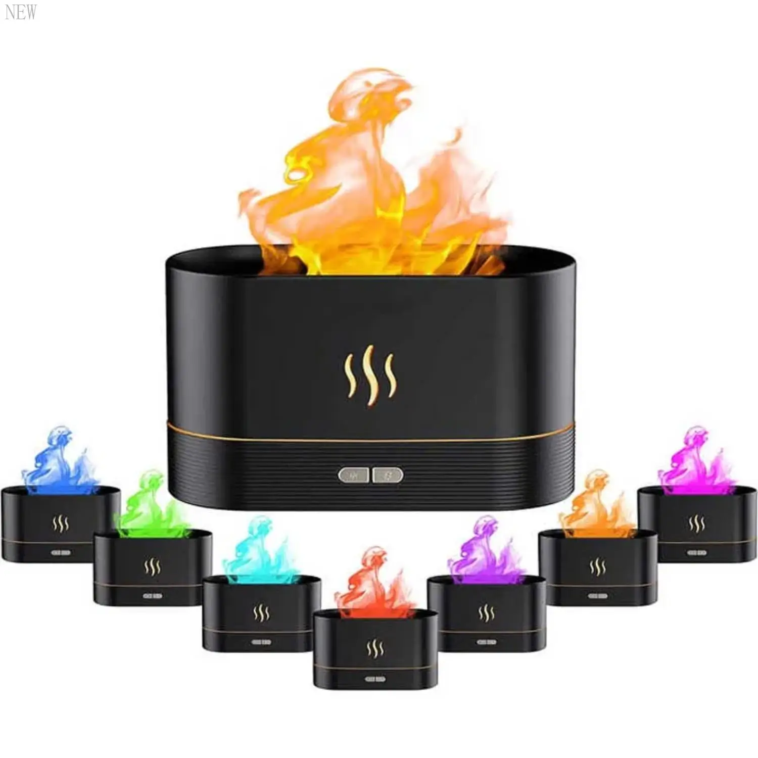 USB Flame Effect Air Humidifier - Support for Essential Oils - Flame Room Diffuser - Fire Flame Effect Air Humidifiers