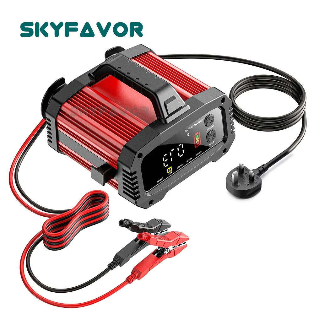 Universal Lifepo4 Lead Acid Battery Charger 12V 24V 25A Auto Motorcycle Truck Car Battery Charger 8A 20A 25A with Booster Engine