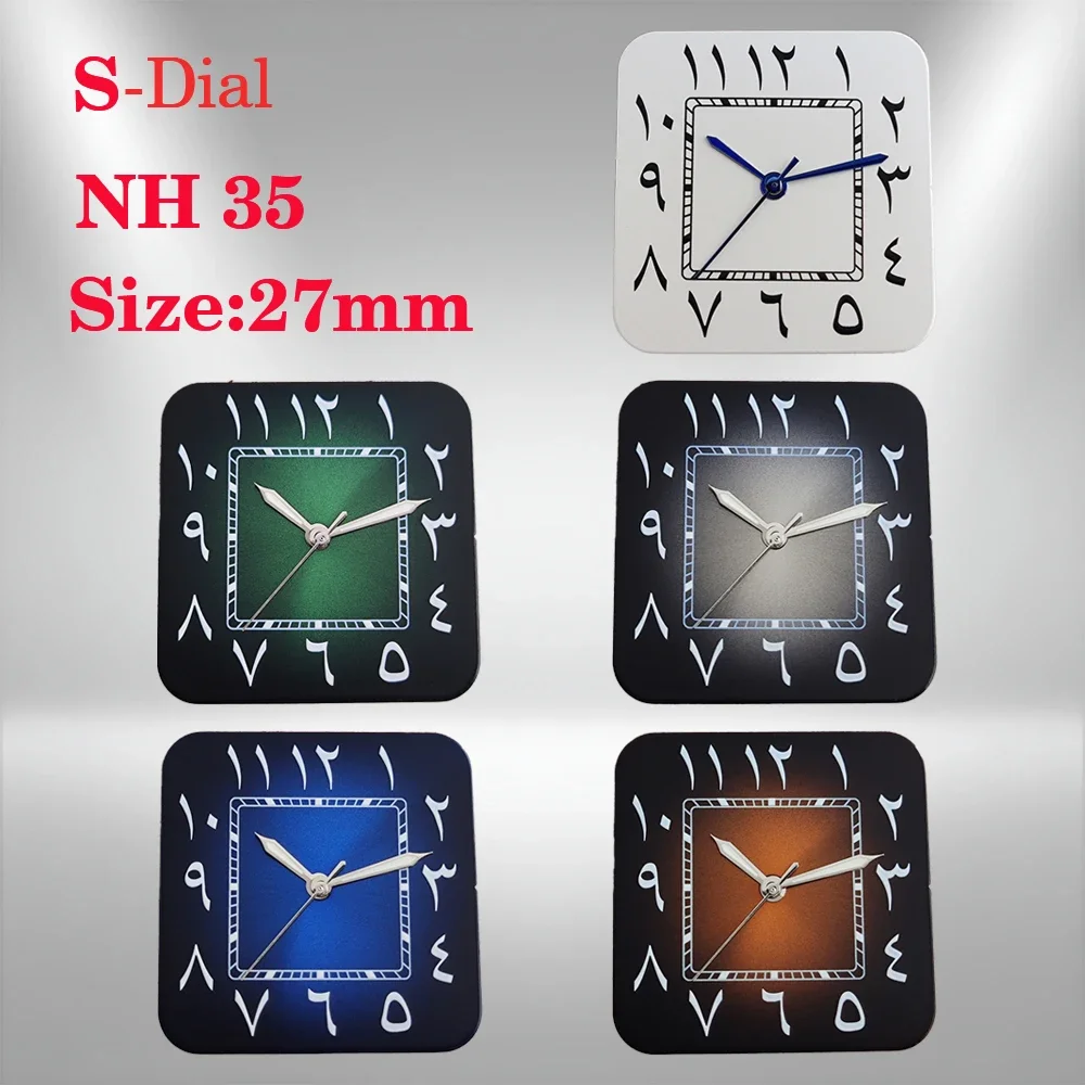 NH35 High-quality 27mm Santos Square Arabic Numeral S Dial, Suitable for NH35 Automatic Movement Watch Accessories