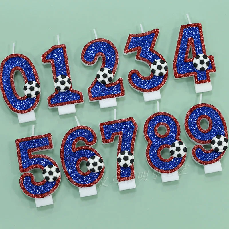Football creative digital candle cake birthday decoration candle