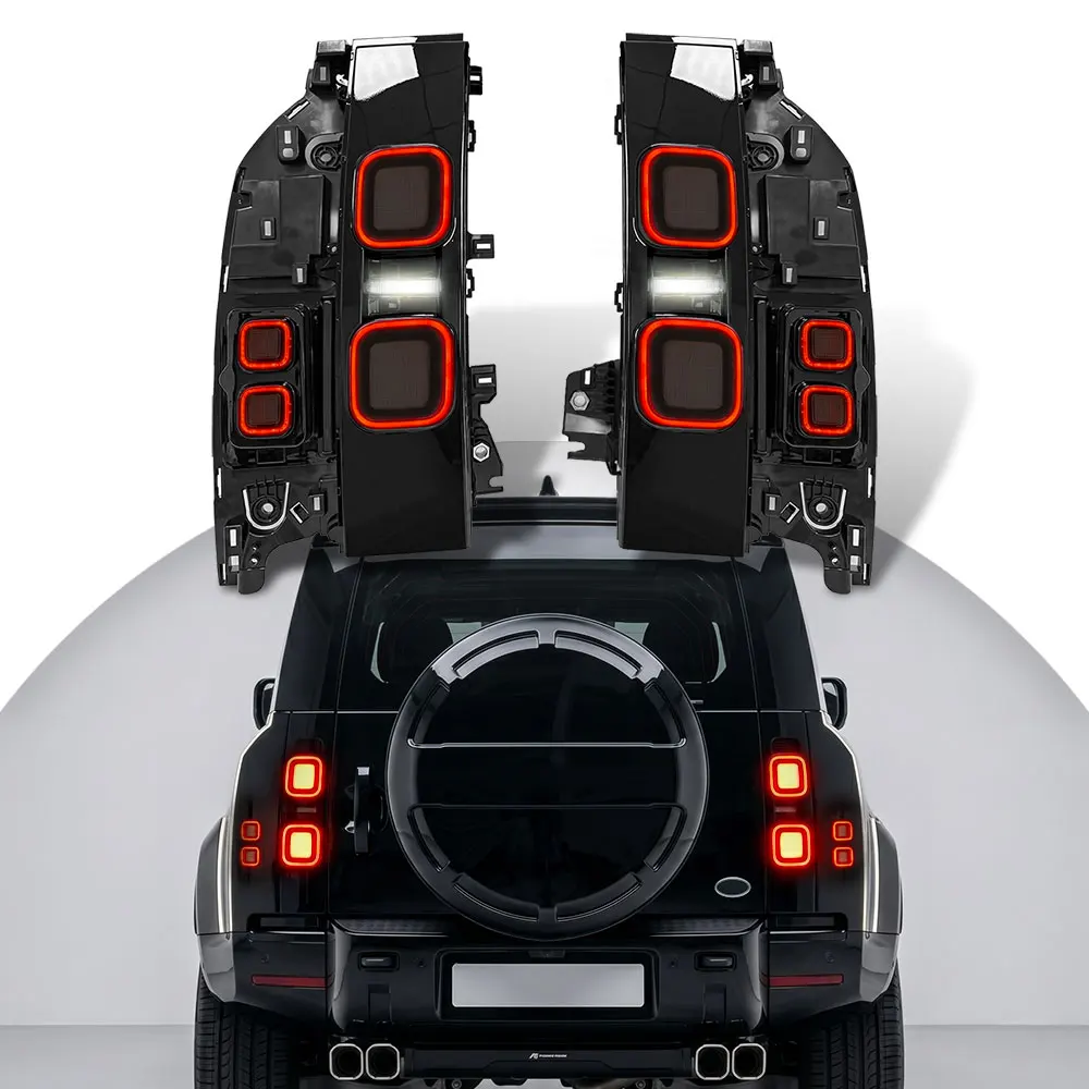 Taillights Plug and play Smoked Rear Lights For Land Rover Defender 2020-2026 LED Rear Lamp with Turn Signal