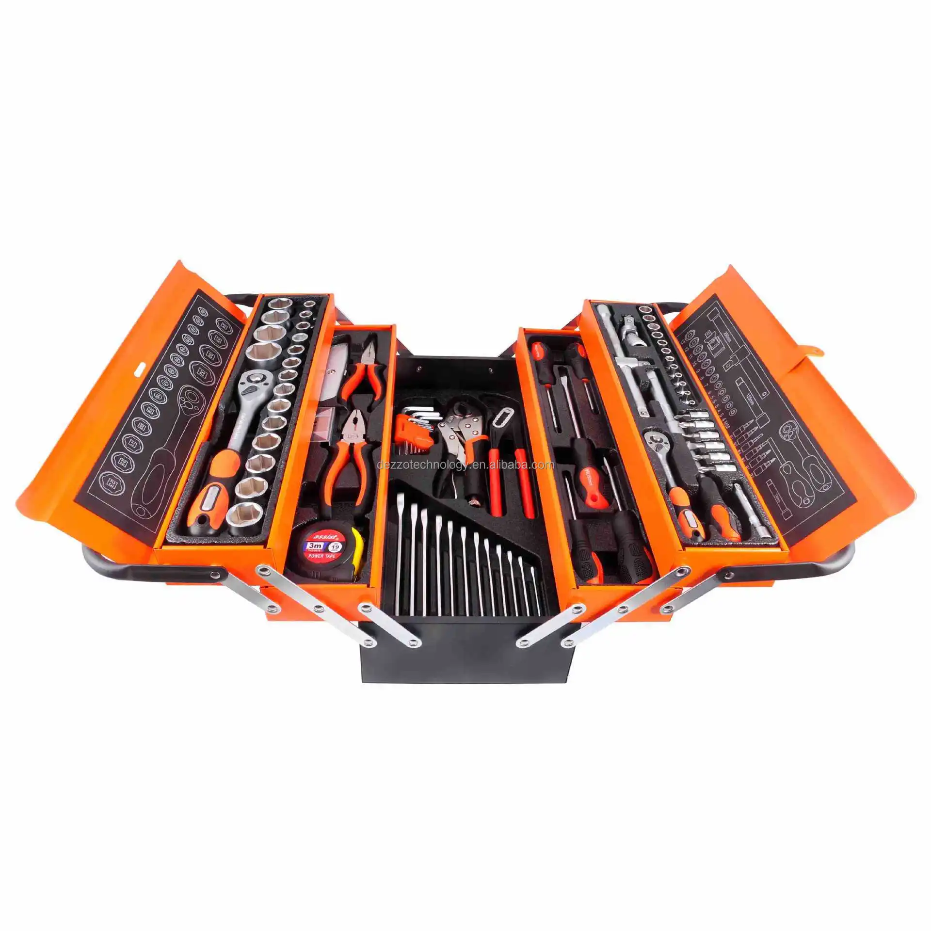 

85-Piece Auto Repair Multifunctional Tool Set Industrial Grade 72-Tooth Ratchet Wrench Sleeve Combination with Toolbox