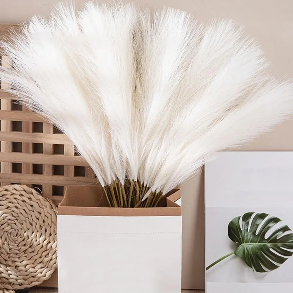 30 قطعة 55 سنتيمتر القصب الاصطناعي رقيق واقعية وهمية Pampas العشب حفلة المنزل طاولة مكتبية محاكاة مصنع زينة زخرفية #4