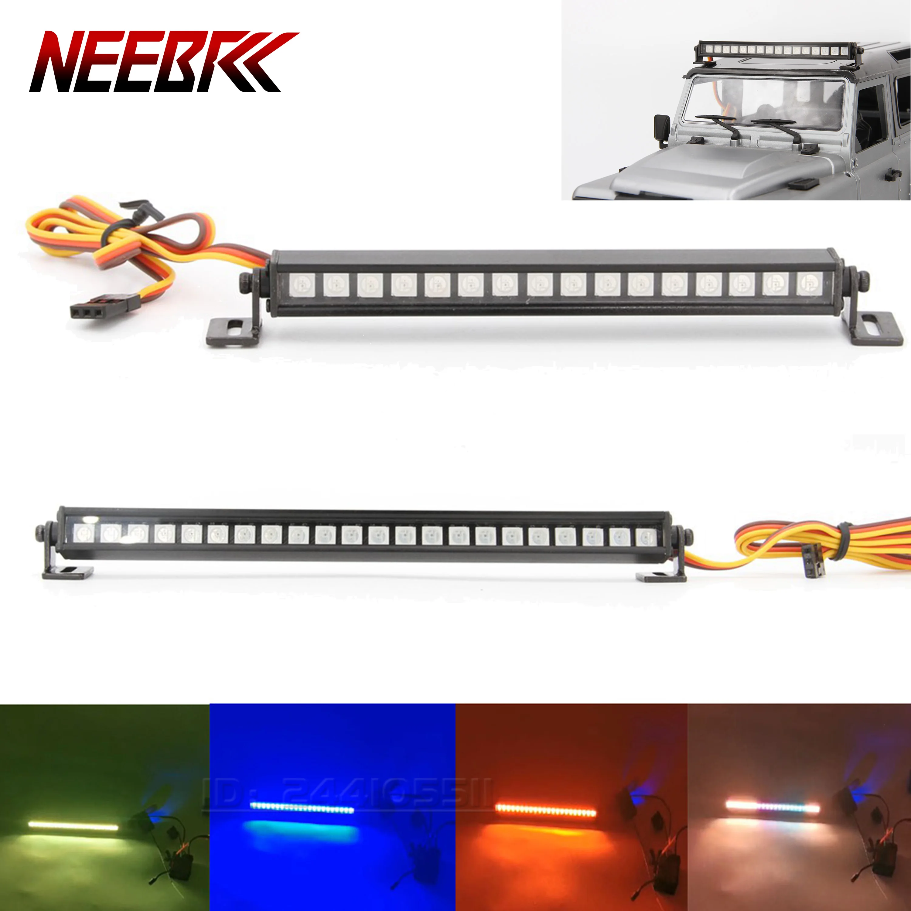 16/22LED Wielotrybowy Metalowy Kolorowy Reflektor Dachowy do Samochodów RC Crawler 1/10 Axial SCX10 90046 D90 Traxxas TRX-4 Części Tuningowe