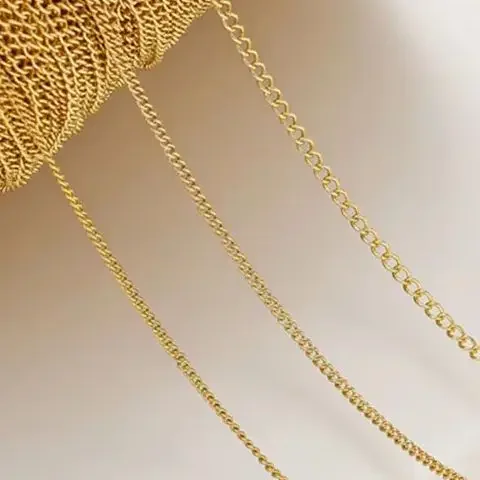 

14K Gold Plated Encrypted Side Chain Loose Chain Fringed Chain DIY Necklace Bracelet Jewelry Accessories Material