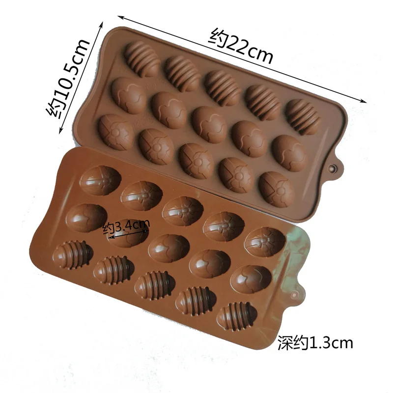 15 buracos mini ovos de páscoa moldes de chocolate de silicone forma moldes de bolo bakeware bandeja de cozimento fondant ferramentas de decoração do bolo