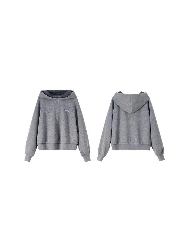 SENTUBILA jupe ensembles à capuche lettre brodée coupe ample sweat a-ligne jupe courte 2025 automne femme deux pièces ensemble 153ZH2419