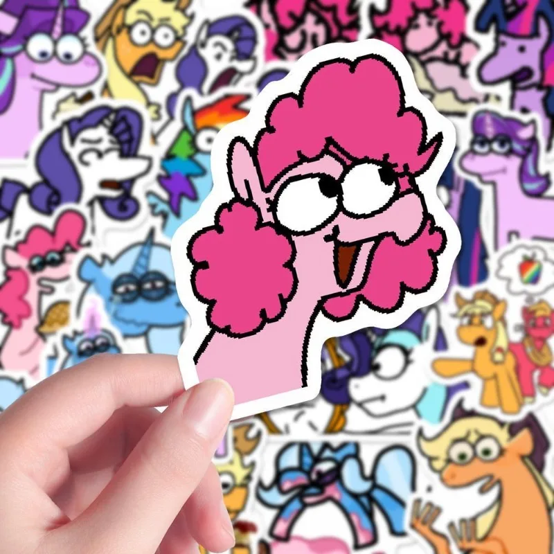 New 58PCS My Little Pony Pinkie Pie Abstract Stick Figure Sticker Cute Cartoon Phone Case Laptop DIY Decoration Sticker