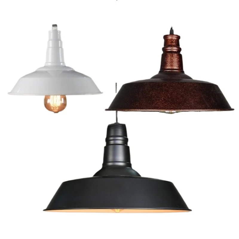 

Retro wrought iron industrial chandelier, pot lid wrought iron lampshade, kitchen chandelier