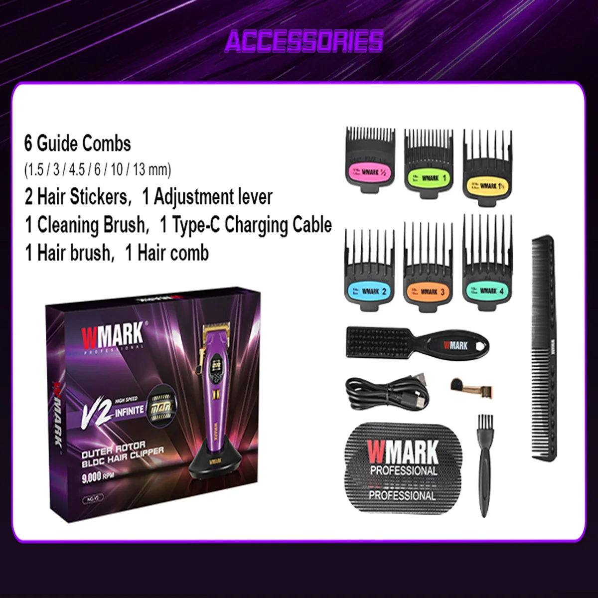 WMARK Cordless Hair Trimmer 9000 RPM for Men