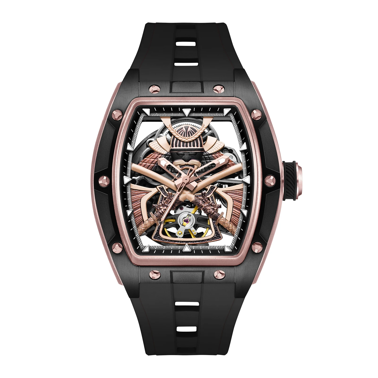 

Men's Tourbillon Iced Out Skeleton Automatic Mechanical Watches for Men Luxury Moon Phase Casual Leather Strap Mens Watch