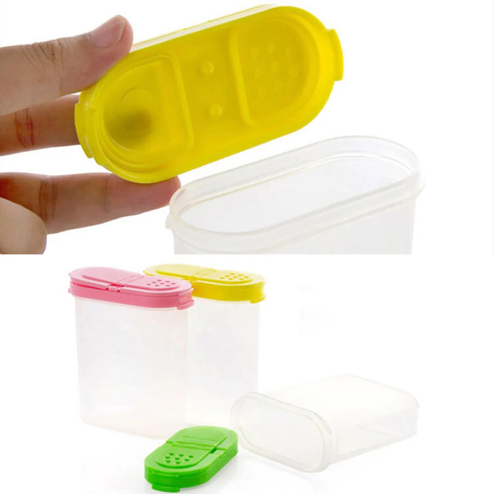 Juego de 3 Recipientes Transparentes para Condimentos con Gran Abertura Lateral para Facilitar el Vertido y Filtrado de Especias y Granos