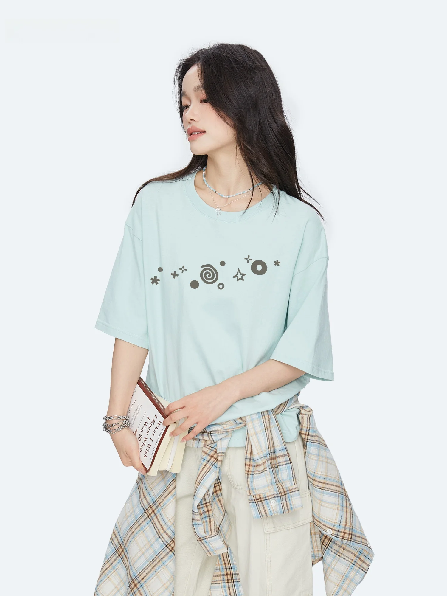 

Capricorn American Style Graffiti Pure Cotton Short Sleeve Women's T-shirt Summer New Loose Half Sleeve Top Street Style Prin...