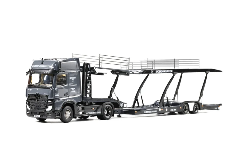 shadow-1-64-actros-double-deck-trailer-black-bird-fighter-mk2-fk-2017-outriggers-chrome-spoon-modellino-auto-in-metallo-pressofuso