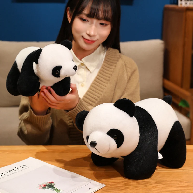 귀여운 대형 판다 봉제 인형 시뮬레이션 파티 스타일 판다 인형 베개 만화 크로스보더 인형 어린이 선물
