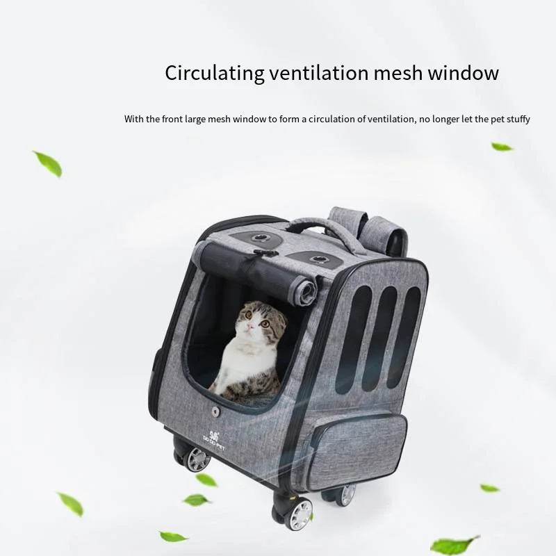 Multi Functional Fashionable Pet Suitcase for Dogs Cats Breathable Lightweight Backpack for Travel Multi-purpose Pet Suitcase