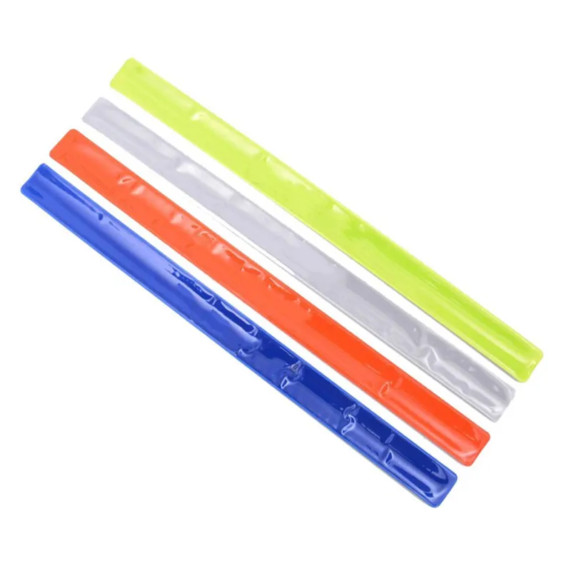 2 uds 40*3cm reflectante seguridad nocturna Slap Wrap Band tobillo pierna trotar muñeca brazo ciclismo herramientas para bicicleta