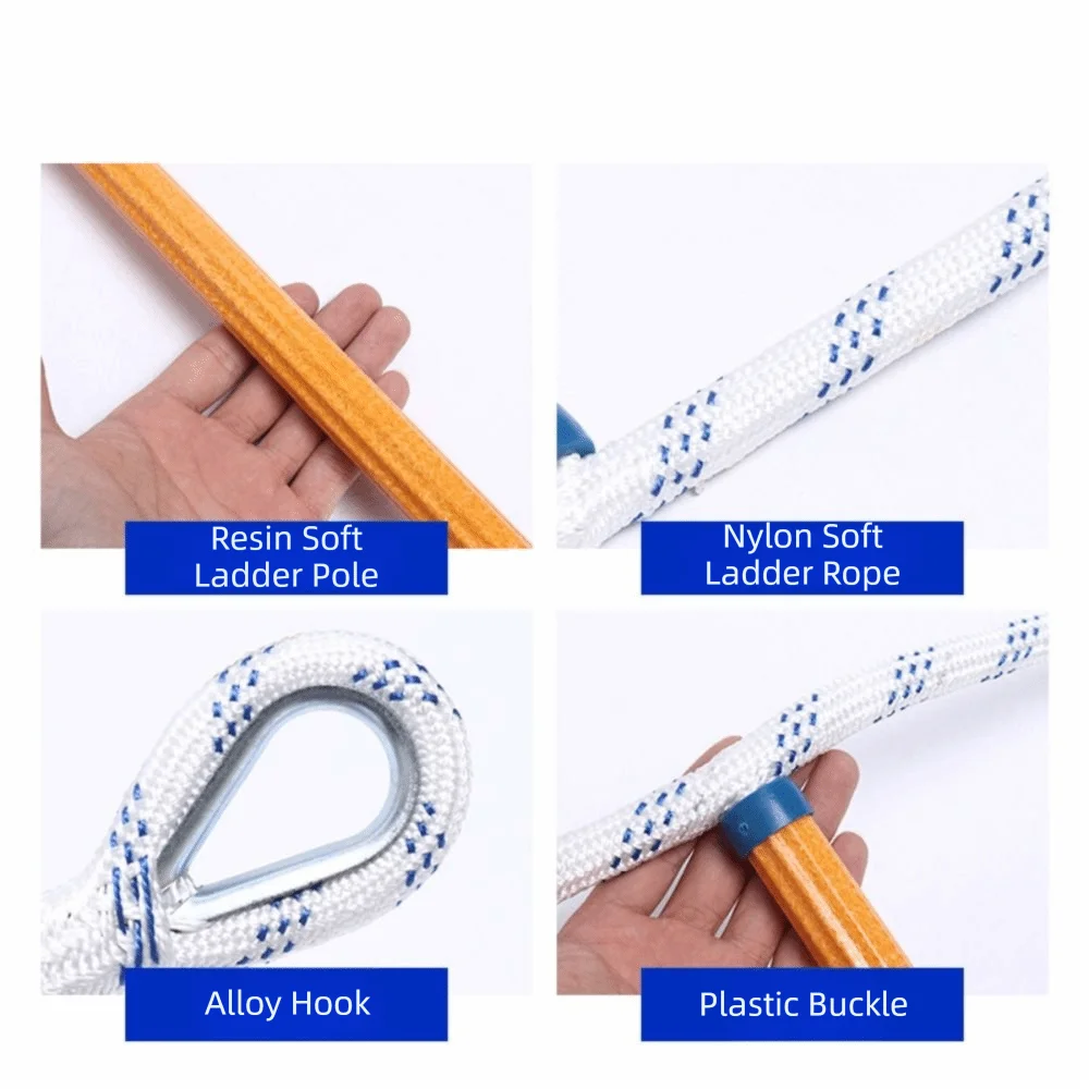 Insulated Rope Ladder Anti-Skid Self-rescue Rescue Ladder Grippy Anti-skid Rescue Rope Evacuation Ladder Office Buildings