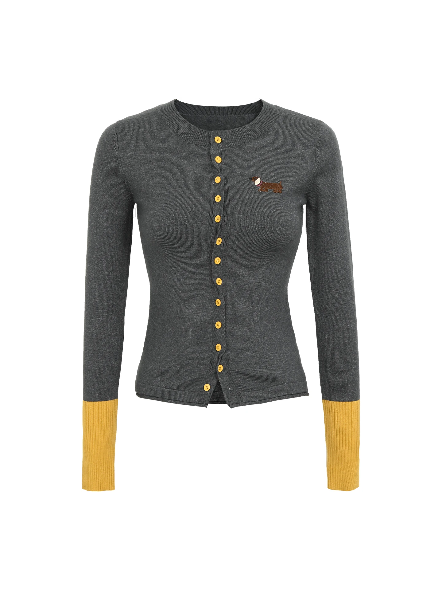 

Ay вязаный облегающий женский кардиган в Корейском стиле, раннеосенний наряд, топ, корейский модный длинный свитер для поездок на работу