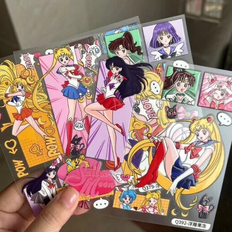 Sailor Moon Tsukino Usagi Stereo Relief Sticker DIY Hand Book Mobile Phone Case Refrigerator High Color Value Decorative Sticker