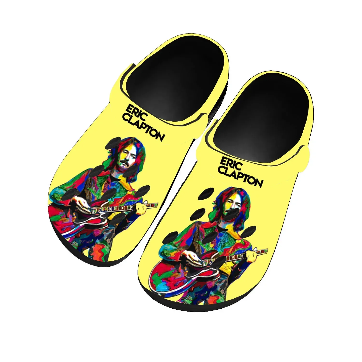 Eric Clapton rock musician guitar Home Clogs Custom Water Shoes Mens Womens Teenager Shoes Clog Breathable Beach Hole Slippers