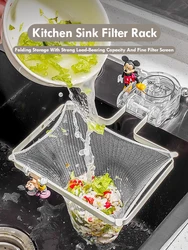Kitchen Sink Filter  Leakage Drain Hole Filter Trap Screen Suction Cup Drainage Net Frame Iron Disposable Mesh